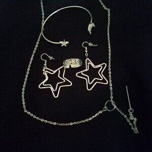 Jewelry set. Necklace, Ring, Bracelet Silver